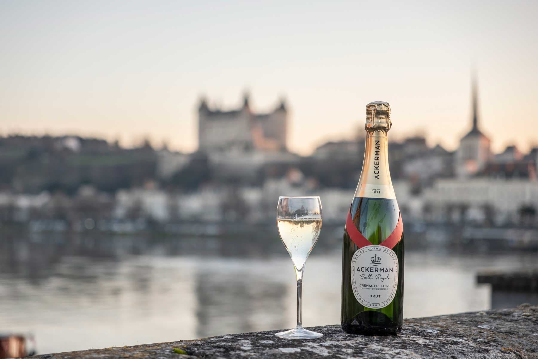 Fines bulles Ackerman face au château de Saumur, sur les bords de Loire